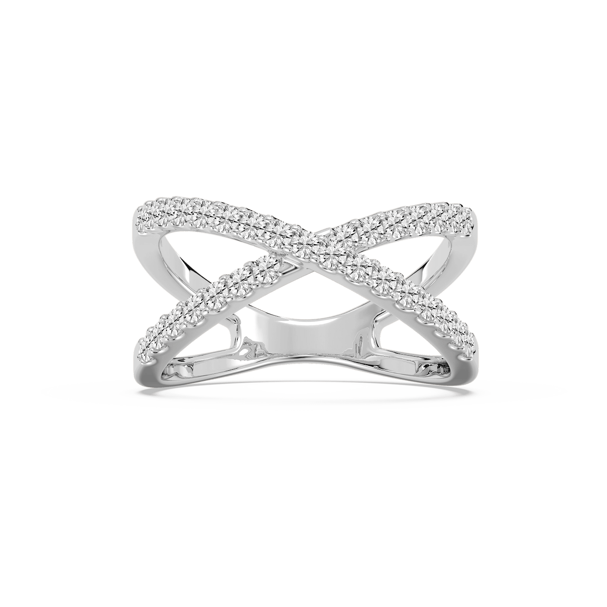 1/2 ctw Round Lab Grown Diamond Criss Cross Ring