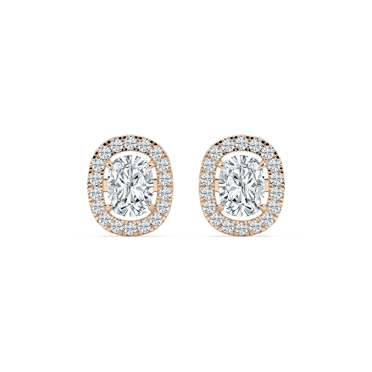 2 ⅓ ctw Cushion Lab Grown Diamond Halo Stud Earrings