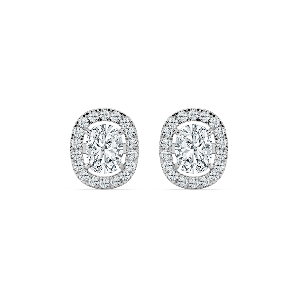 2 ⅓ ctw Cushion Lab Grown Diamond Halo Stud Earrings