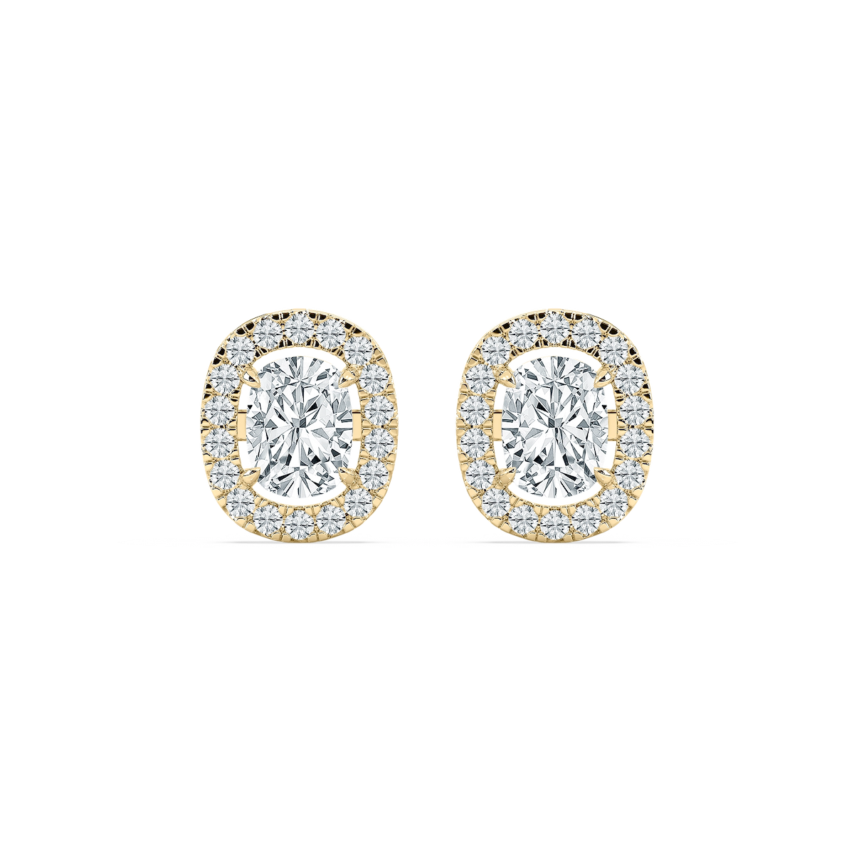 2 ⅓ ctw Cushion Lab Grown Diamond Halo Stud Earrings