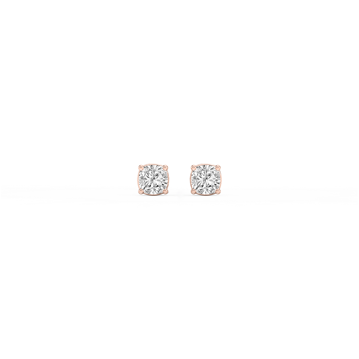 Cushion Certified Lab Grown Diamond Classic Four Prong Stud Earrings