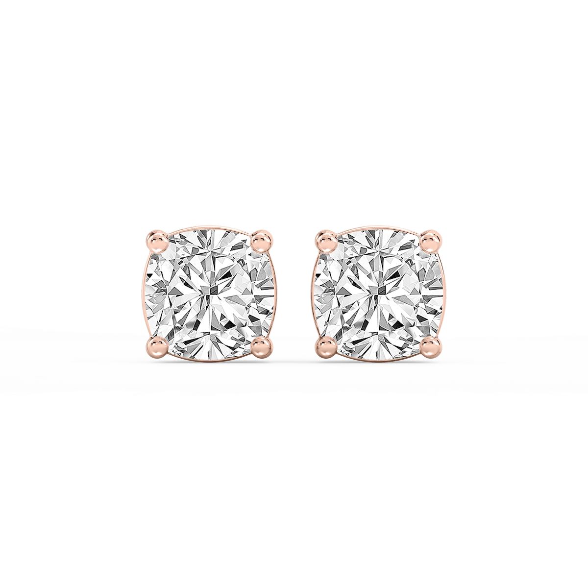 Cushion Lab Grown Diamond Classic Four Prong Stud Earrings