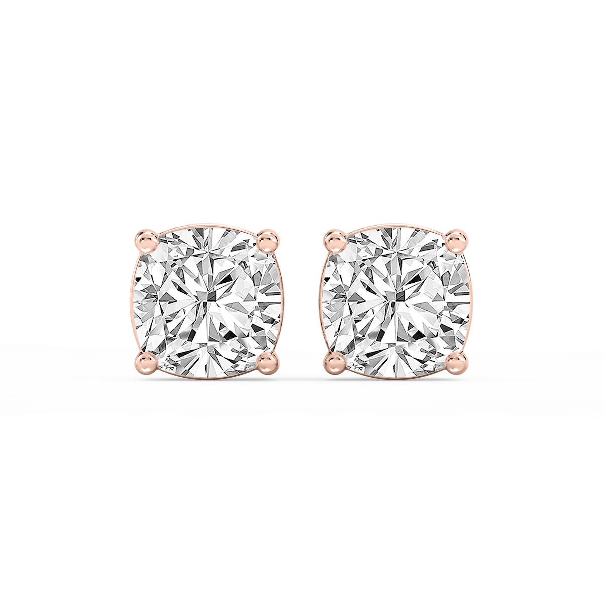 Cushion Lab Grown Diamond Classic Four Prong Stud Earrings