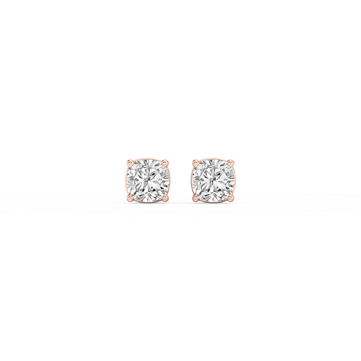 Cushion Lab Grown Diamond Classic Four Prong Stud Earrings