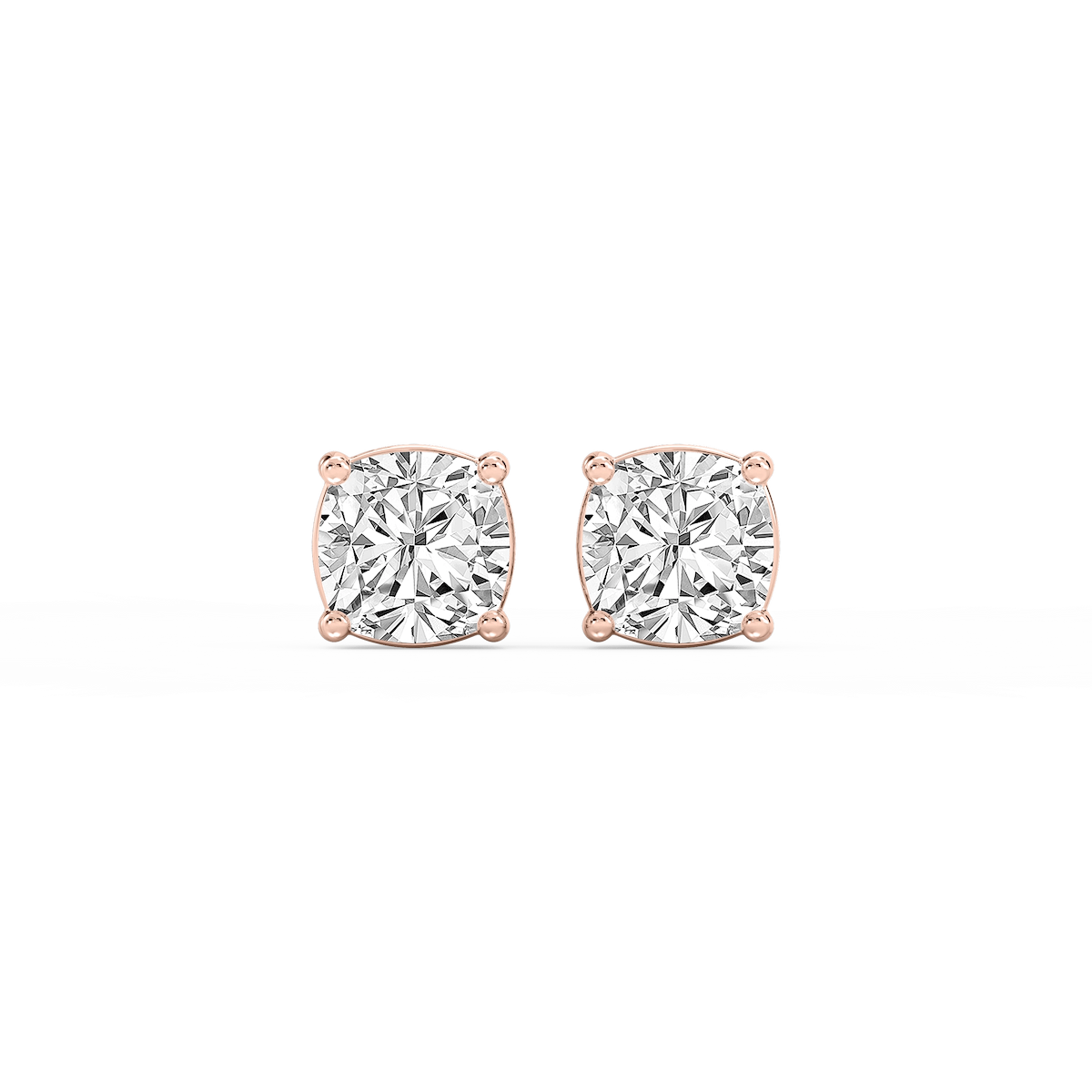 Cushion Lab Grown Diamond Classic Four Prong Stud Earrings