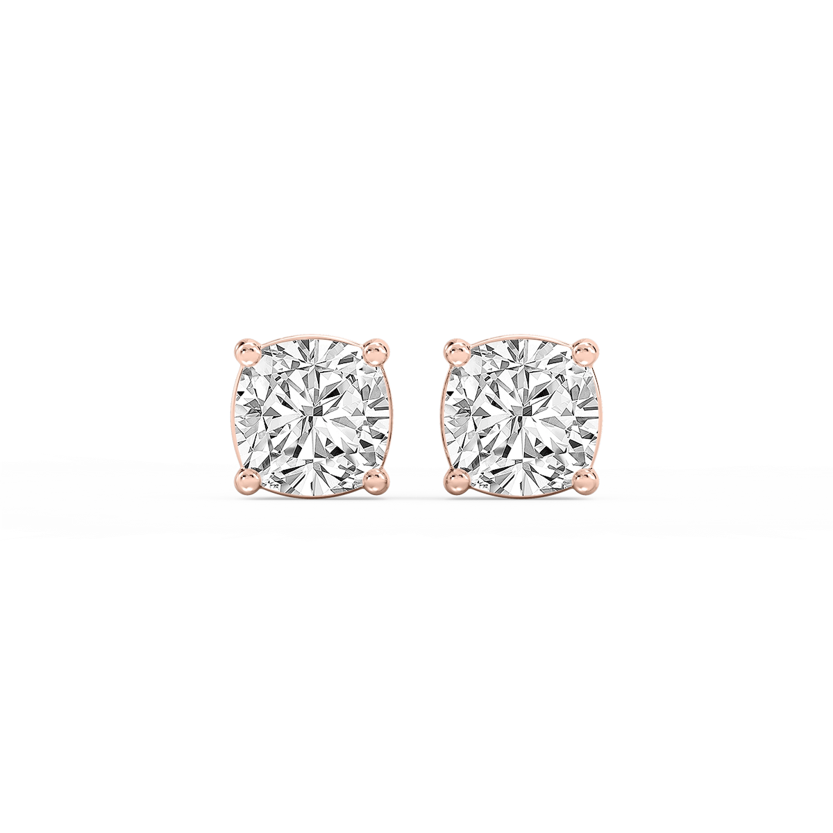 Cushion Lab Grown Diamond Classic Four Prong Stud Earrings