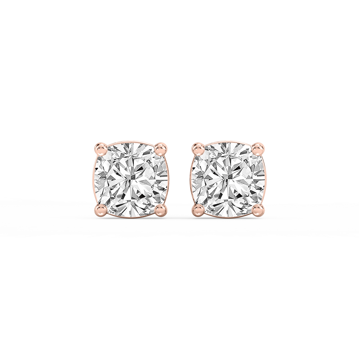 Cushion Lab Grown Diamond Classic Four Prong Stud Earrings
