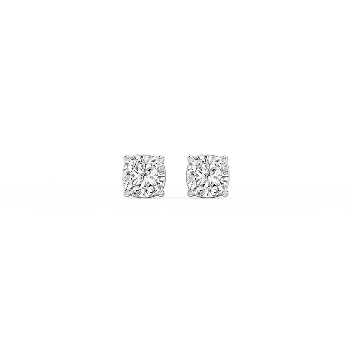 Cushion Lab Grown Diamond Classic Four Prong Stud Earrings