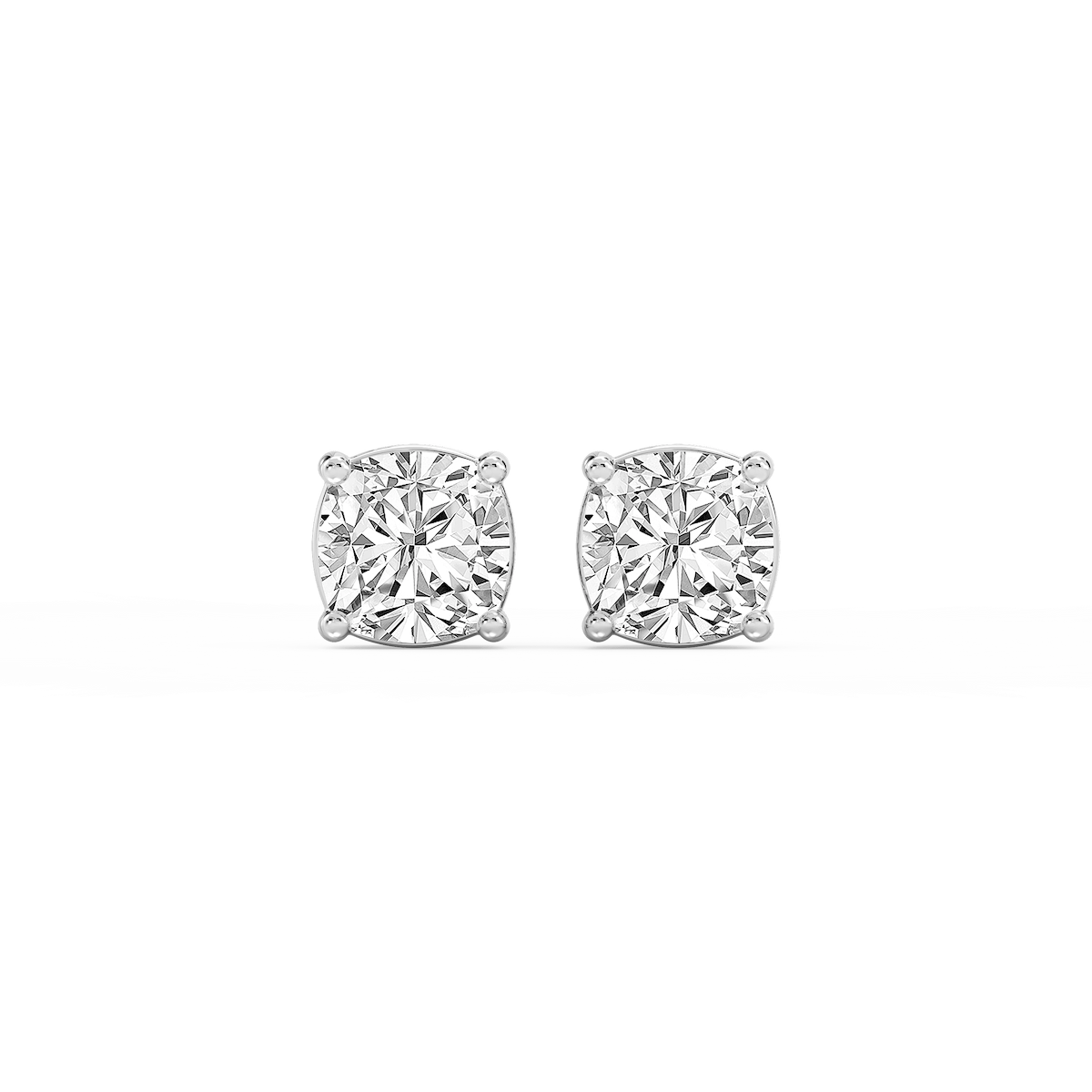 Cushion Lab Grown Diamond Classic Four Prong Stud Earrings