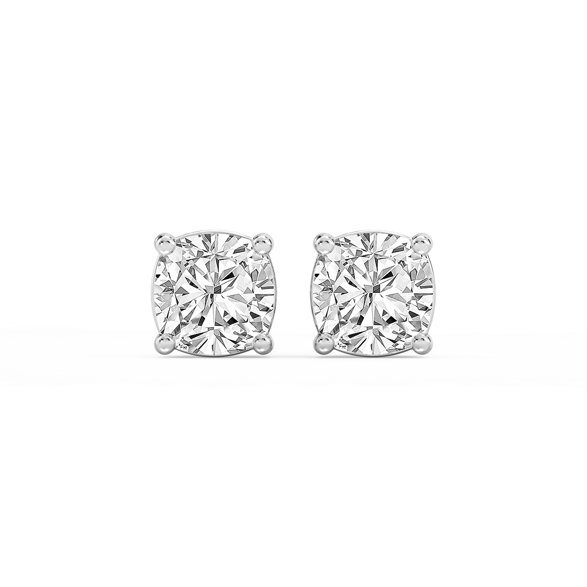 Cushion Lab Grown Diamond Classic Four Prong Stud Earrings