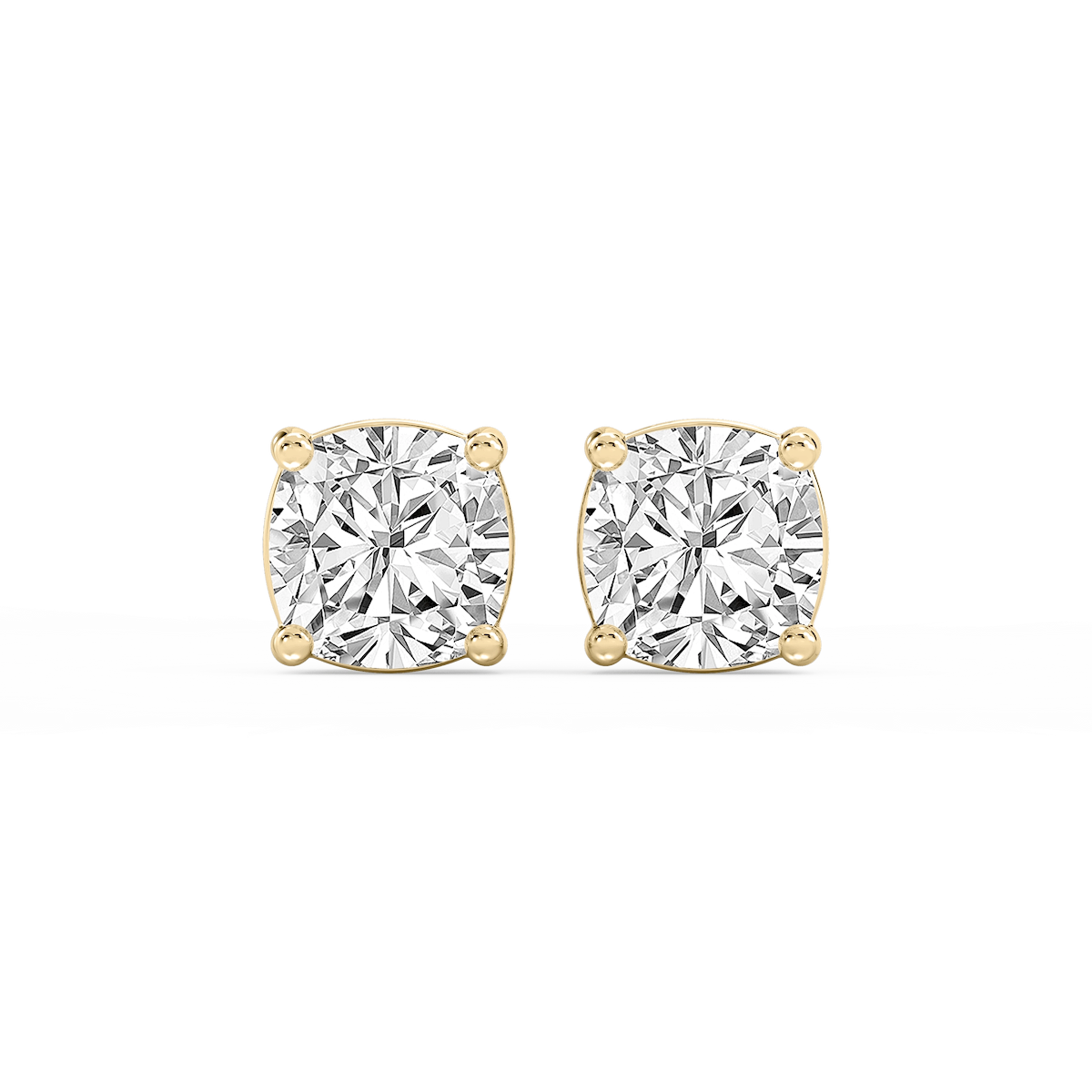 Cushion Lab Grown Diamond Classic Four Prong Stud Earrings