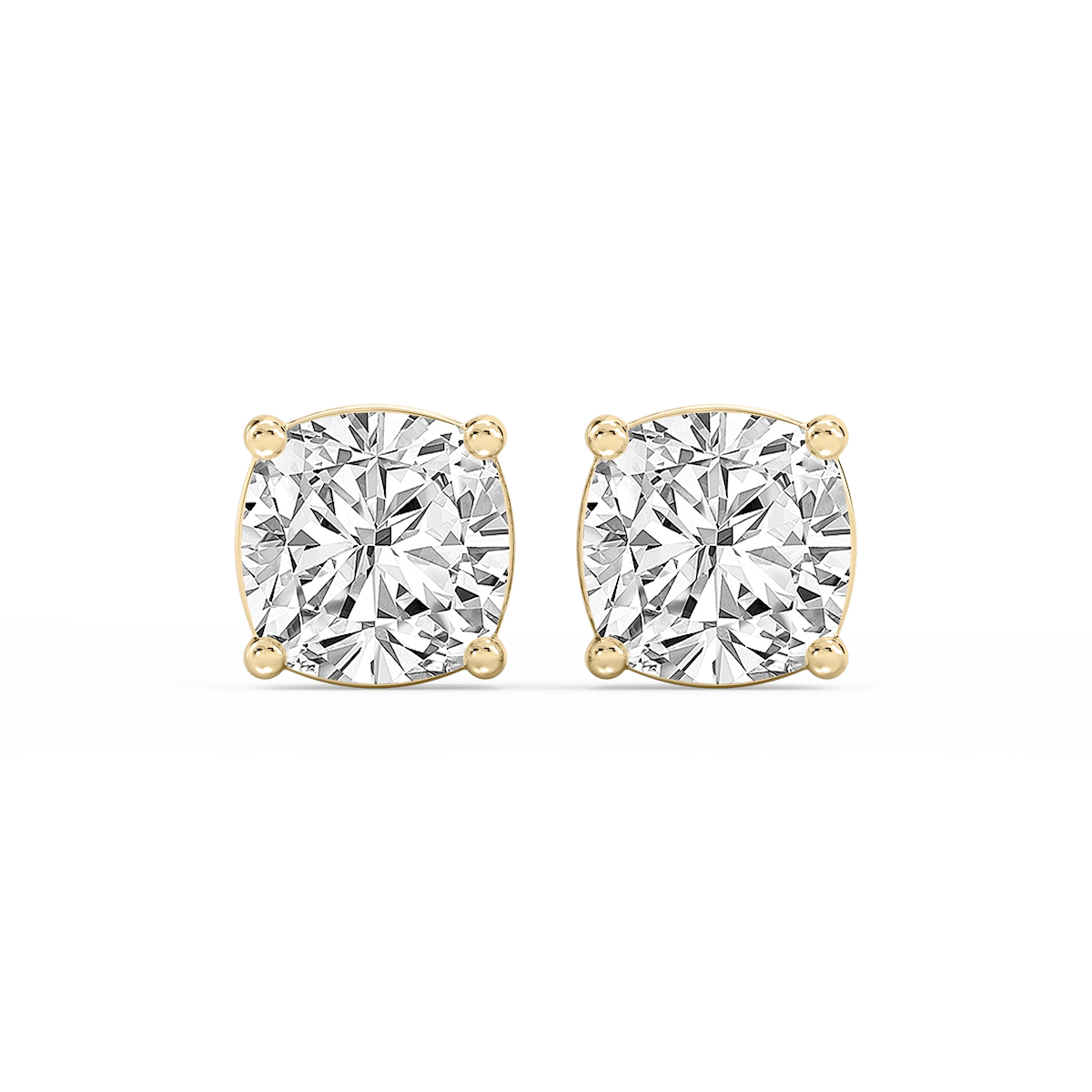 Cushion Lab Grown Diamond Classic Four Prong Stud Earrings