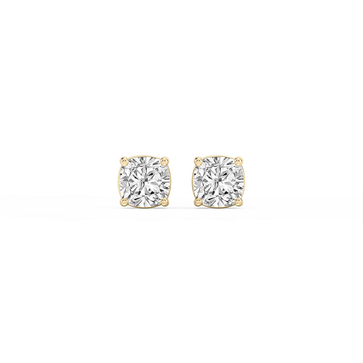 Cushion Lab Grown Diamond Classic Four Prong Stud Earrings