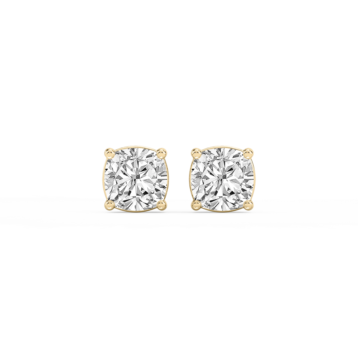 Cushion Lab Grown Diamond Classic Four Prong Stud Earrings