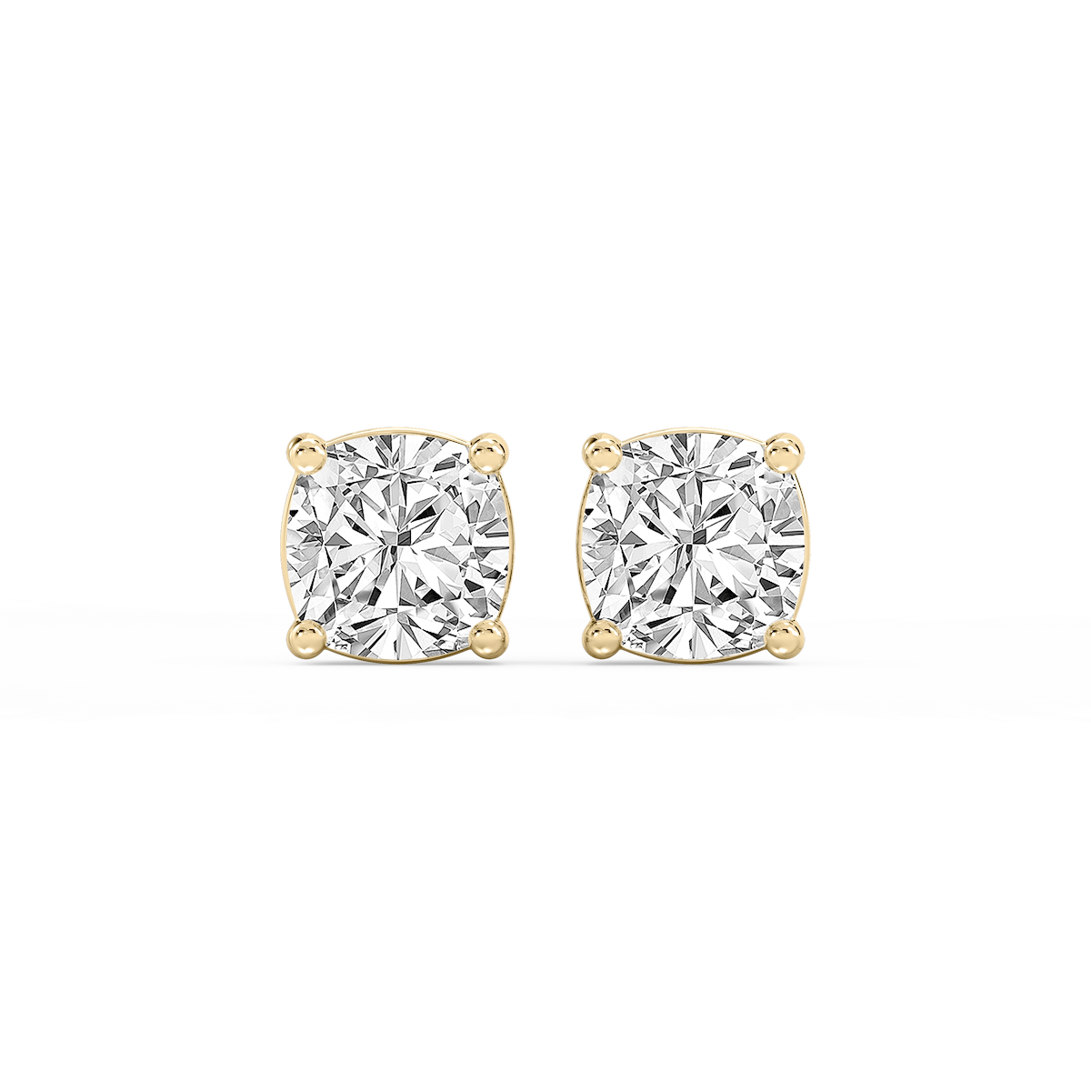 Cushion Lab Grown Diamond Classic Four Prong Stud Earrings