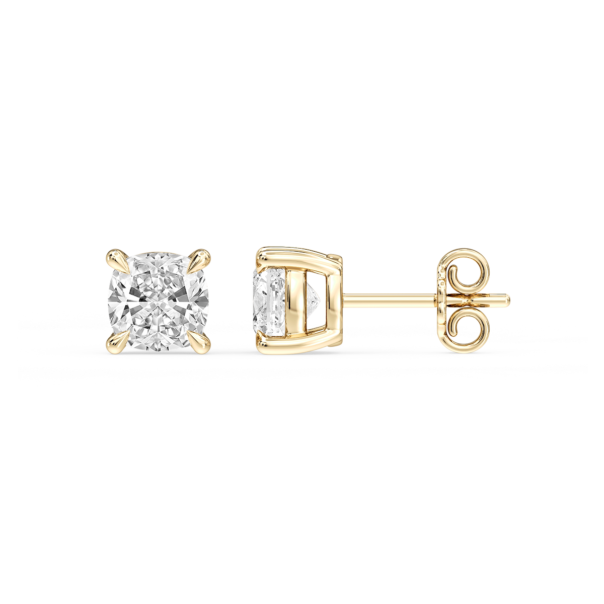 Cushion Certified Lab Grown Diamond Claw Prong Stud Earrings