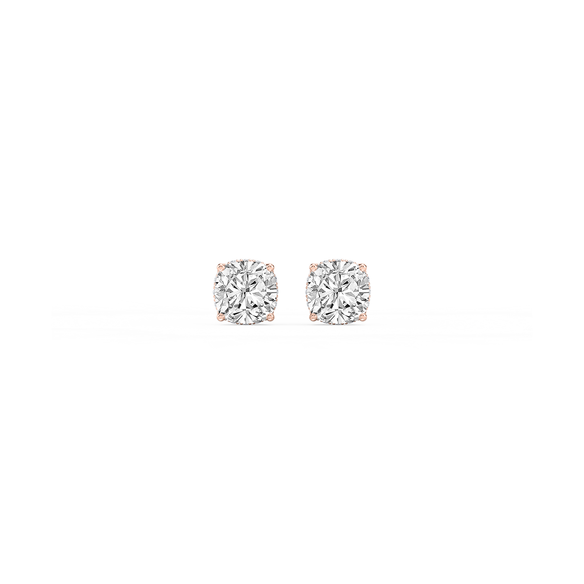 Cushion Lab Grown Diamond Hidden Halo Stud Earrings