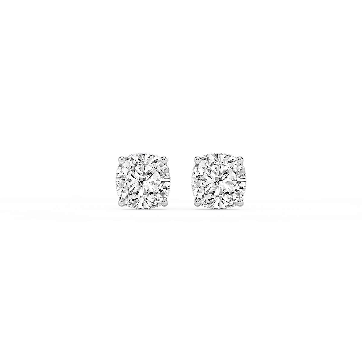 Cushion Lab Grown Diamond Hidden Halo Stud Earrings