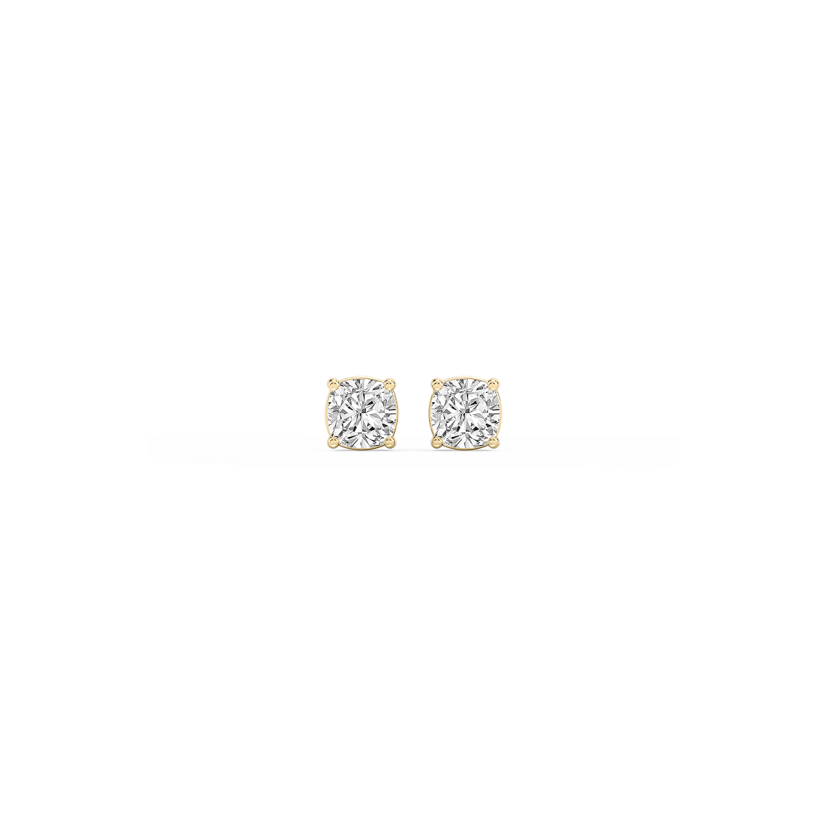 Cushion Lab Grown Diamond Classic Four Prong Basket Threaded Stud Earrings