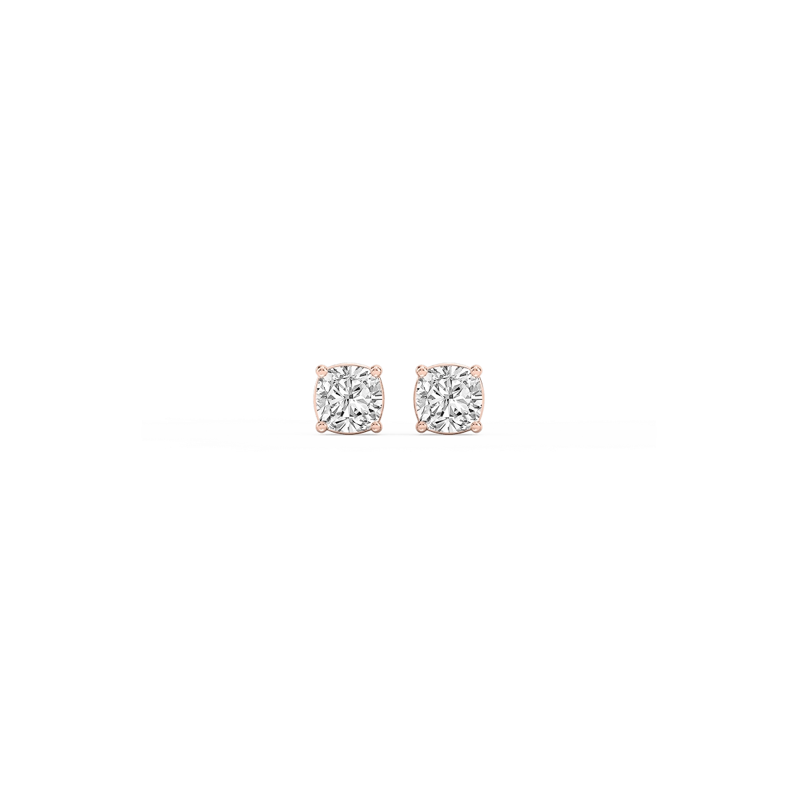 Cushion Lab Grown Diamond Classic Four Prong Threaded Back Stud Earrings