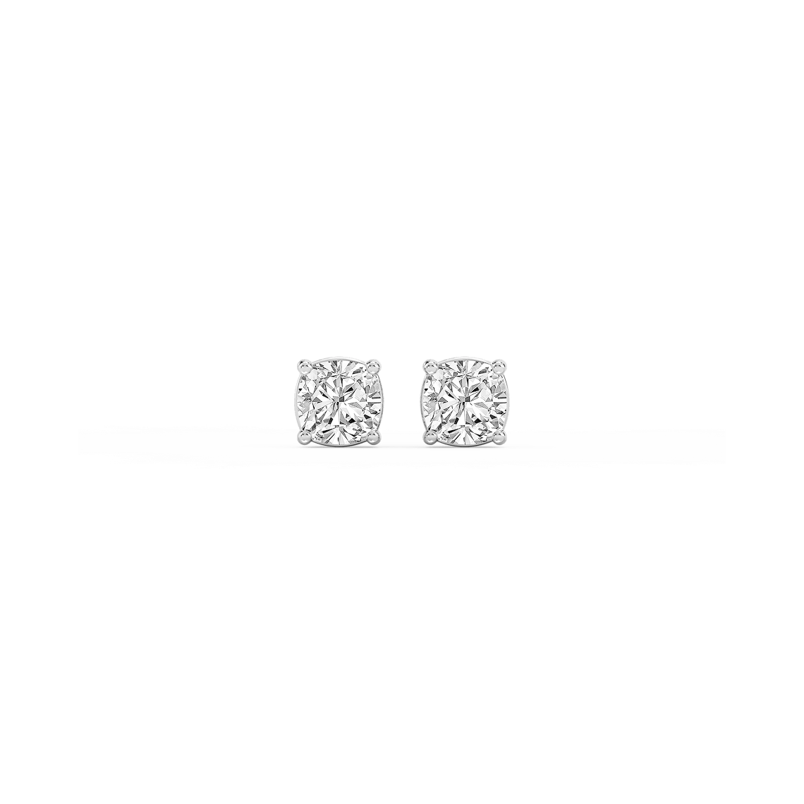 Cushion Lab Grown Diamond Classic Four Prong Threaded Back Stud Earrings