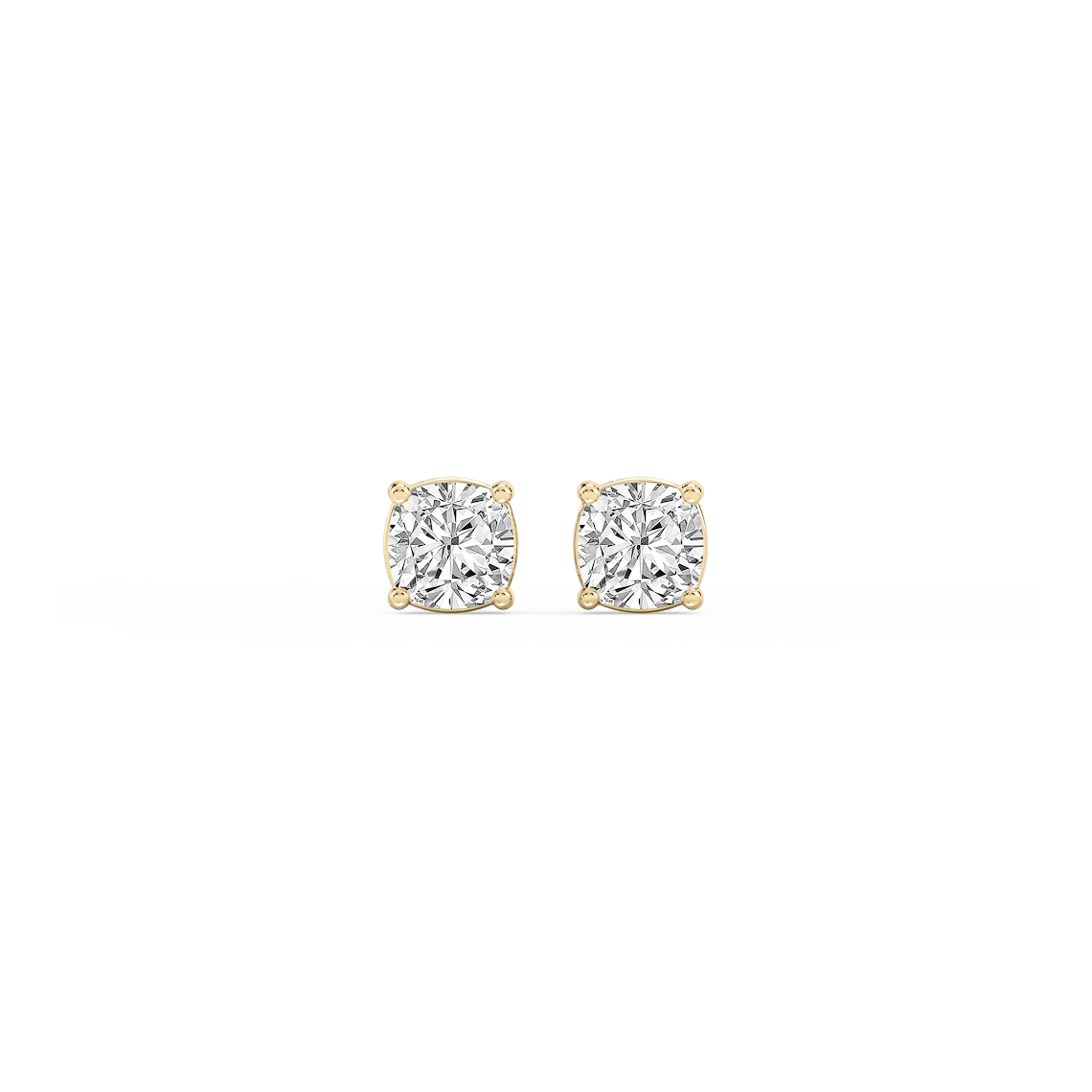 Cushion Lab Grown Diamond Classic Four Prong Threaded Back Stud Earrings