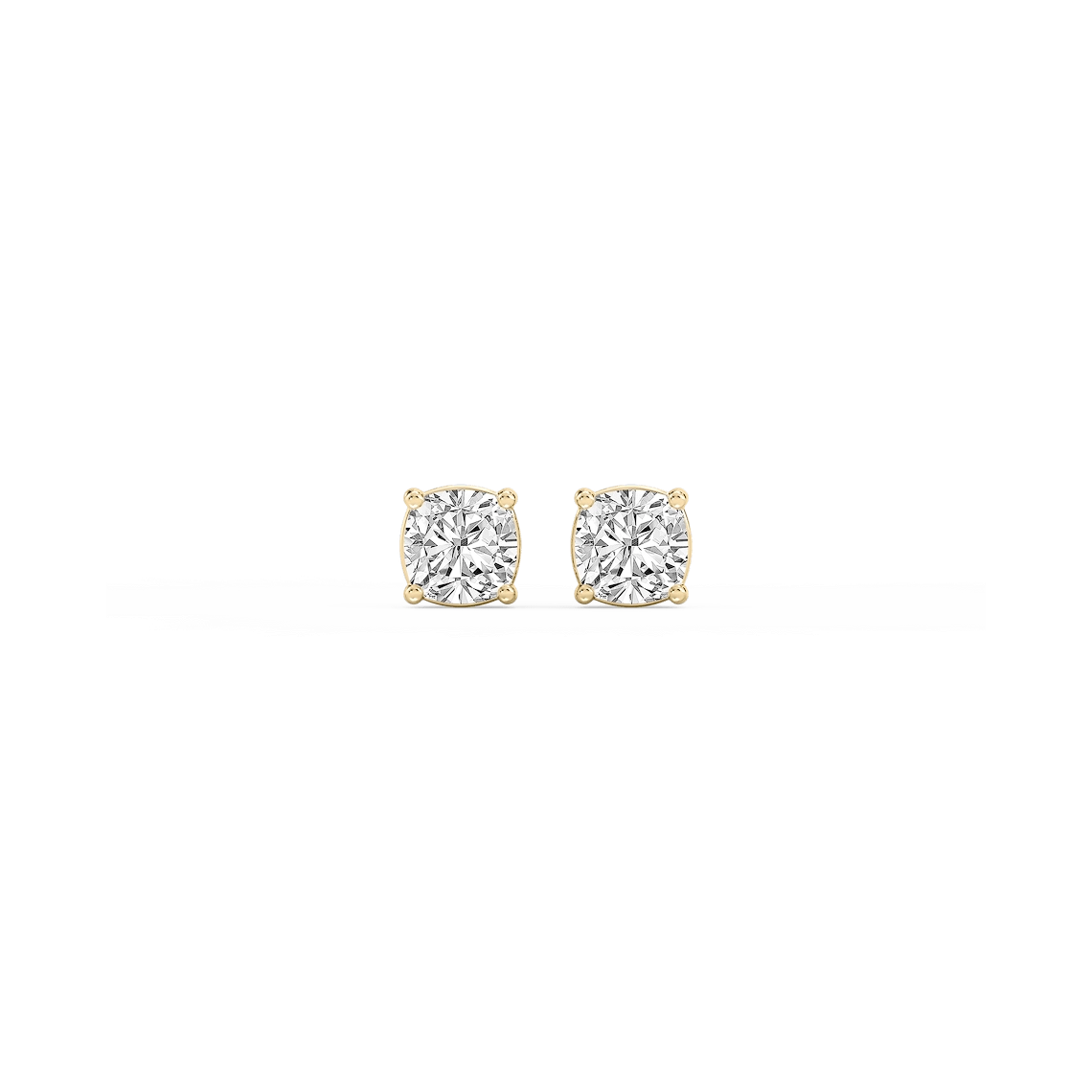 Cushion Lab Grown Diamond Classic Four Prong Threaded Back Stud Earrings