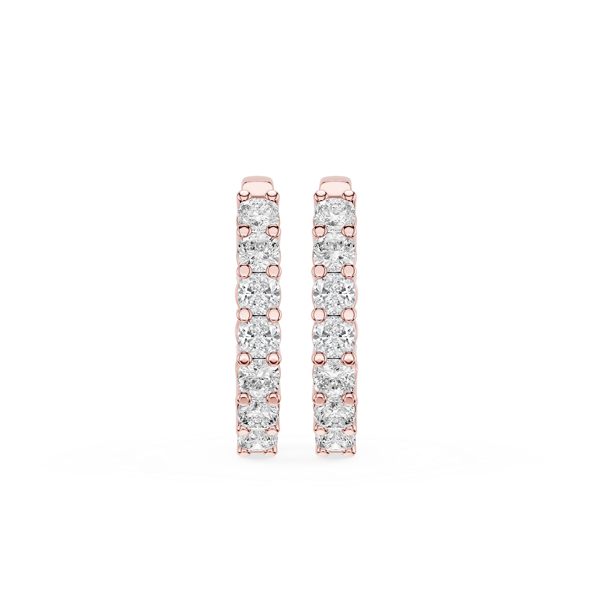 Cushion Lab Grown Diamond Shared Prong Inside Out Hoop Earrings