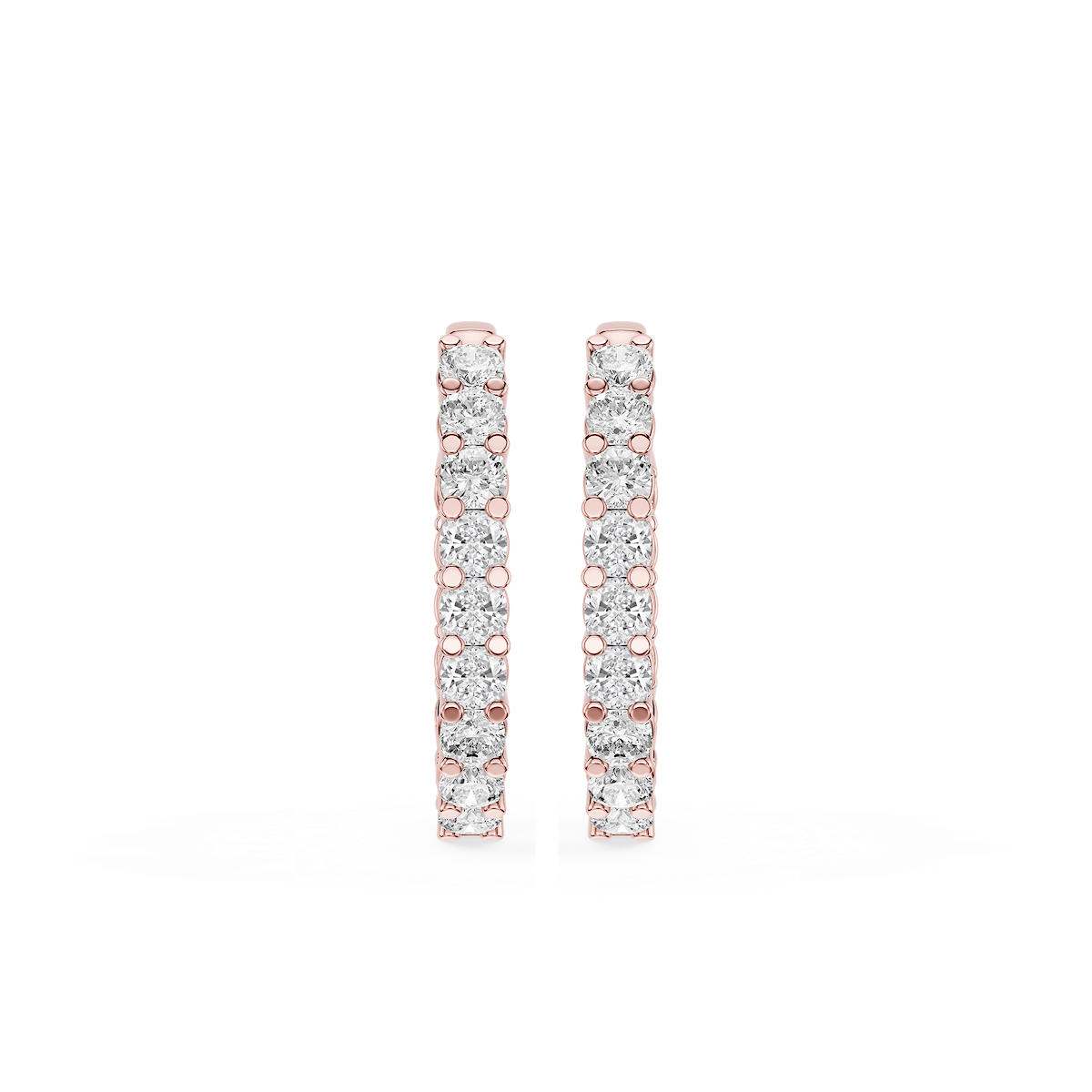 Cushion Lab Grown Diamond Shared Prong Inside Out Hoop Earrings