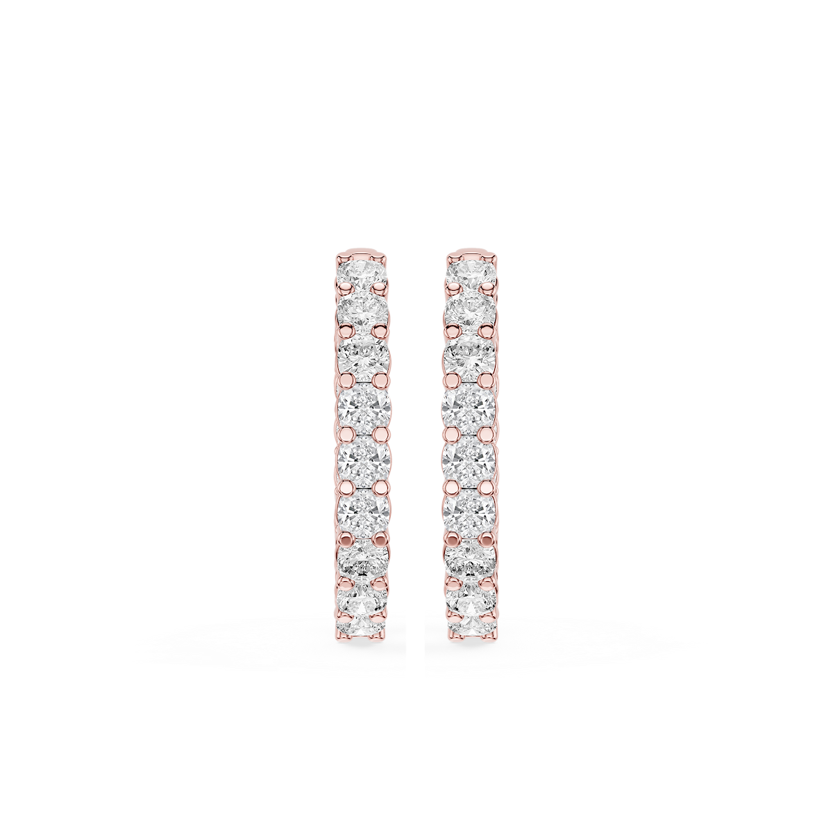 Cushion Lab Grown Diamond Shared Prong Inside Out Hoop Earrings
