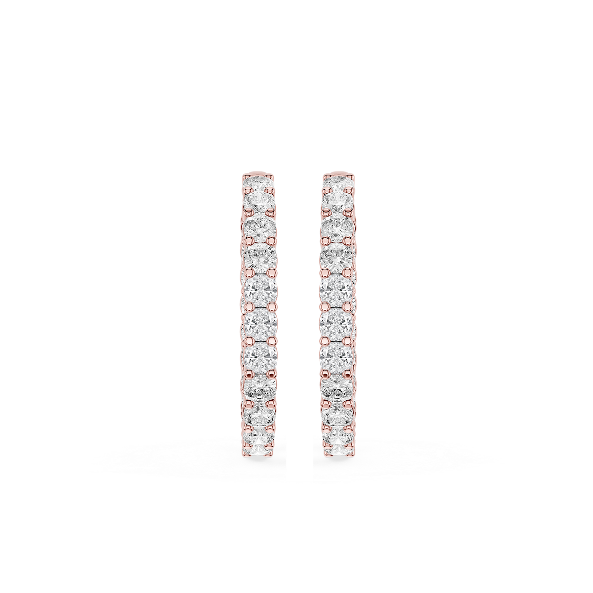 Cushion Lab Grown Diamond Shared Prong Inside Out Hoop Earrings