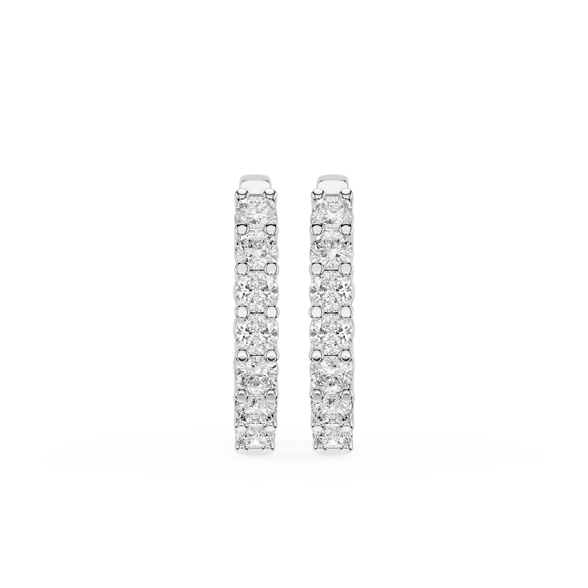 Cushion Lab Grown Diamond Shared Prong Inside Out Hoop Earrings