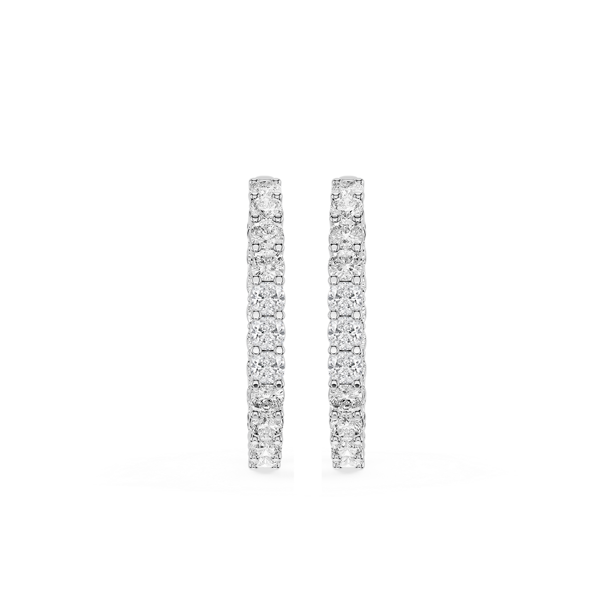 Cushion Lab Grown Diamond Shared Prong Inside Out Hoop Earrings