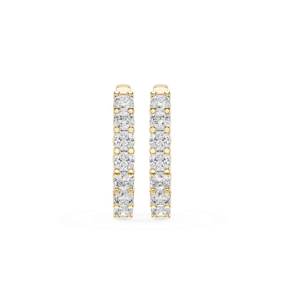 Cushion Lab Grown Diamond Shared Prong Inside Out Hoop Earrings