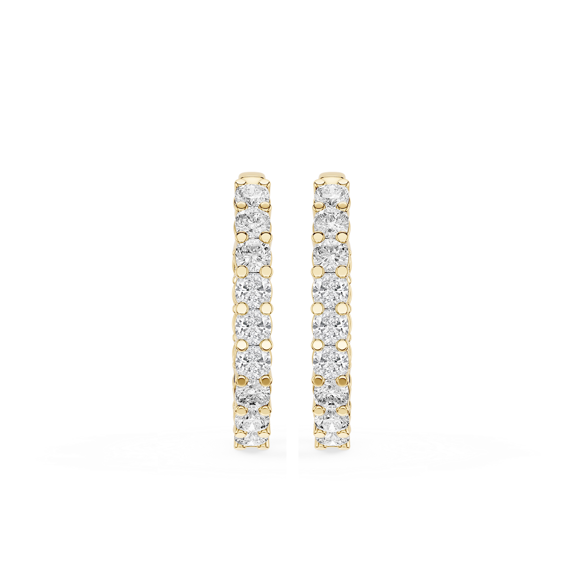 Cushion Lab Grown Diamond Shared Prong Inside Out Hoop Earrings