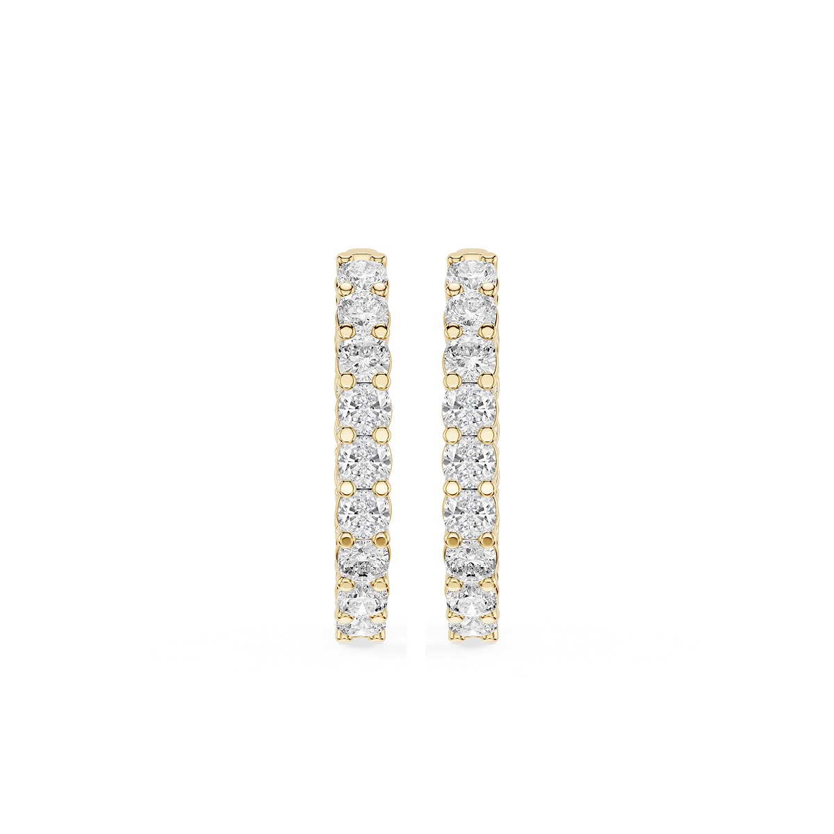 Cushion Lab Grown Diamond Shared Prong Inside Out Hoop Earrings