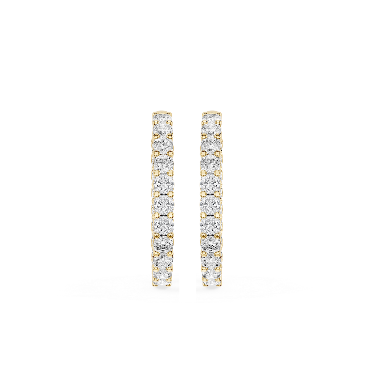 Cushion Lab Grown Diamond Shared Prong Inside Out Hoop Earrings