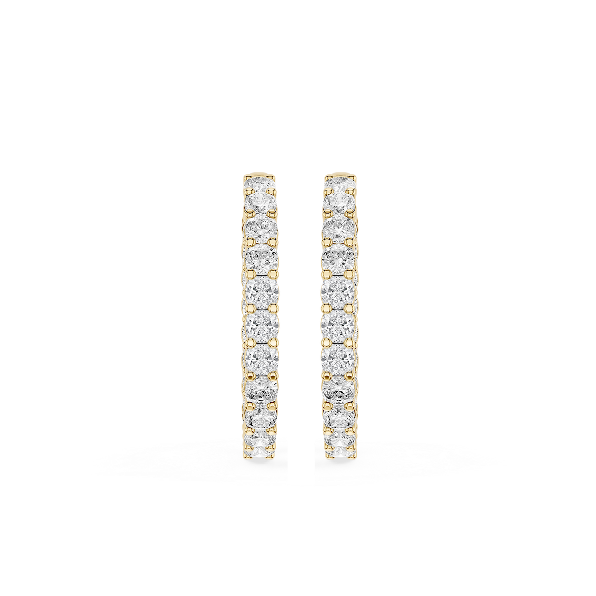 Cushion Lab Grown Diamond Shared Prong Inside Out Hoop Earrings