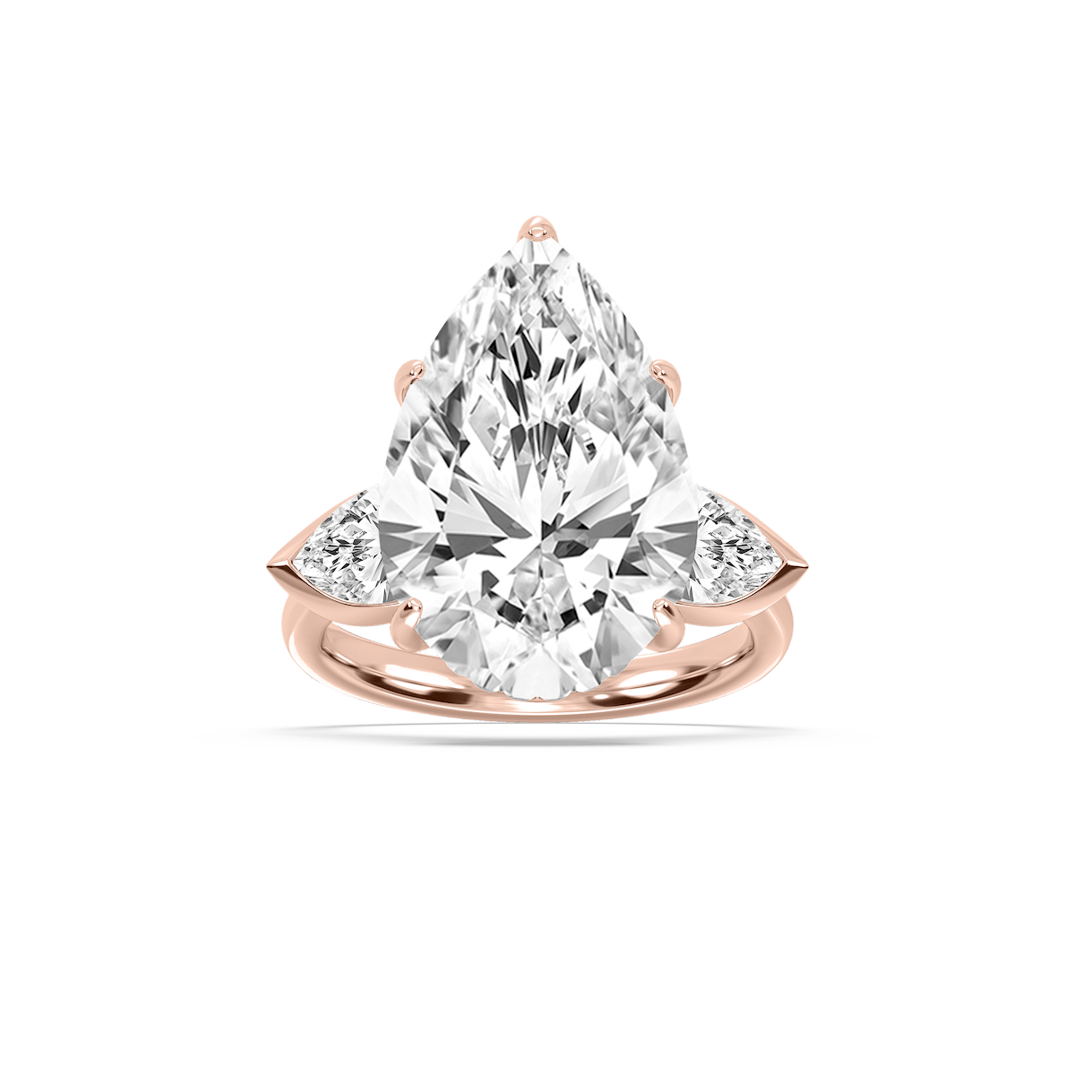 Cynthia 13 ctw Pear Lab Grown Diamond Three Stone Engagement Ring - Signature Collection