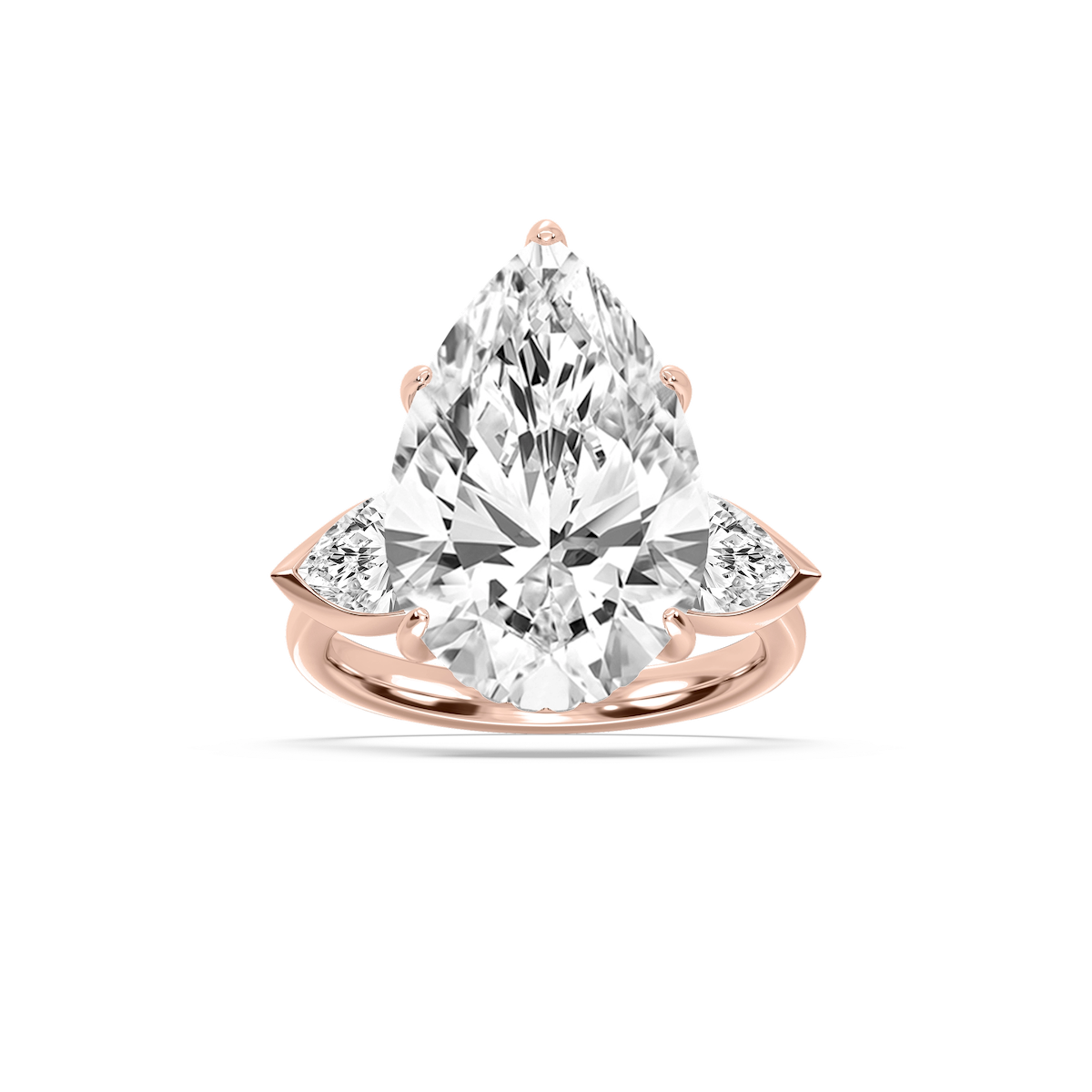 Cynthia 13 ctw Pear Lab Grown Diamond Three Stone Engagement Ring - Signature Collection