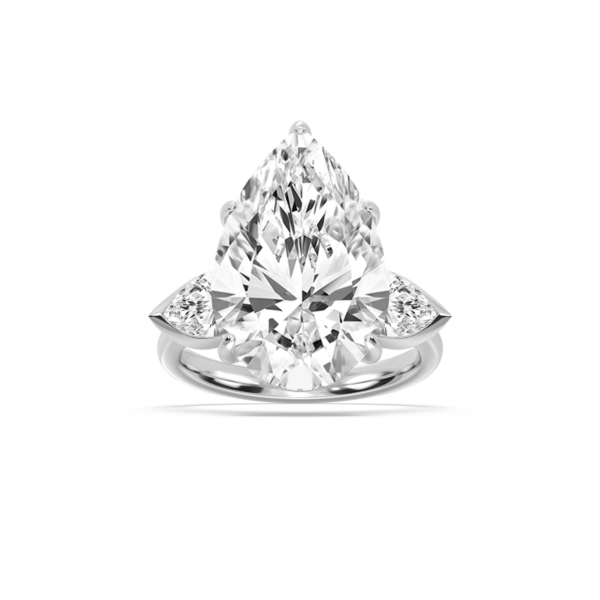 Cynthia 13 ctw Pear Lab Grown Diamond Three Stone Engagement Ring - Signature Collection