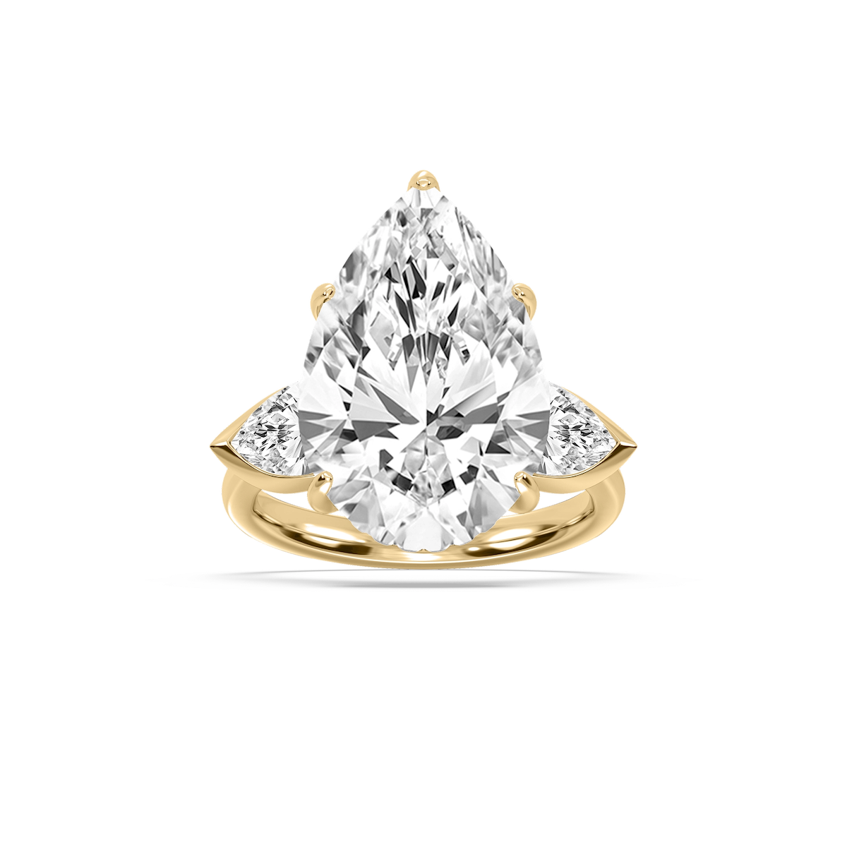 Cynthia 13 ctw Pear Lab Grown Diamond Three Stone Engagement Ring - Signature Collection