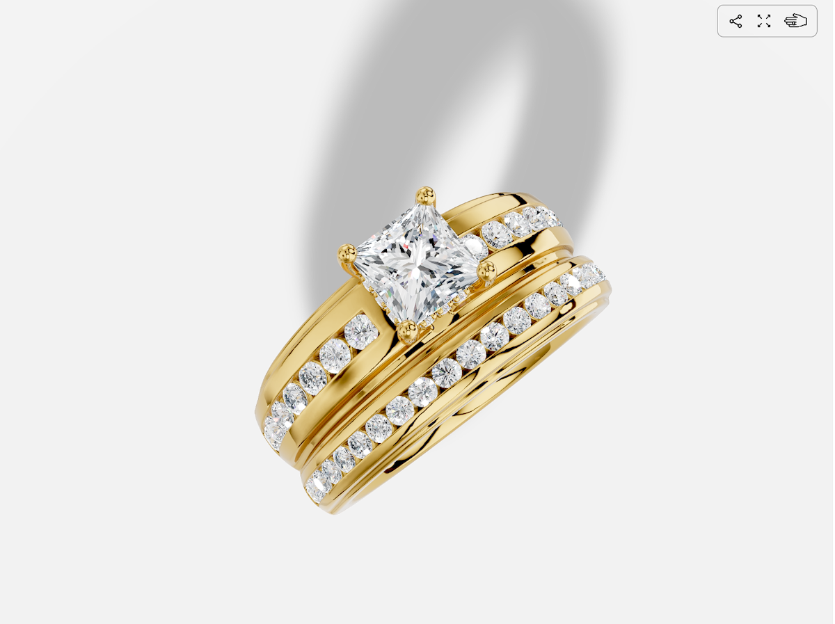 14K Round 0.5 Carat Plain Plain 4Pr Diamond Ring