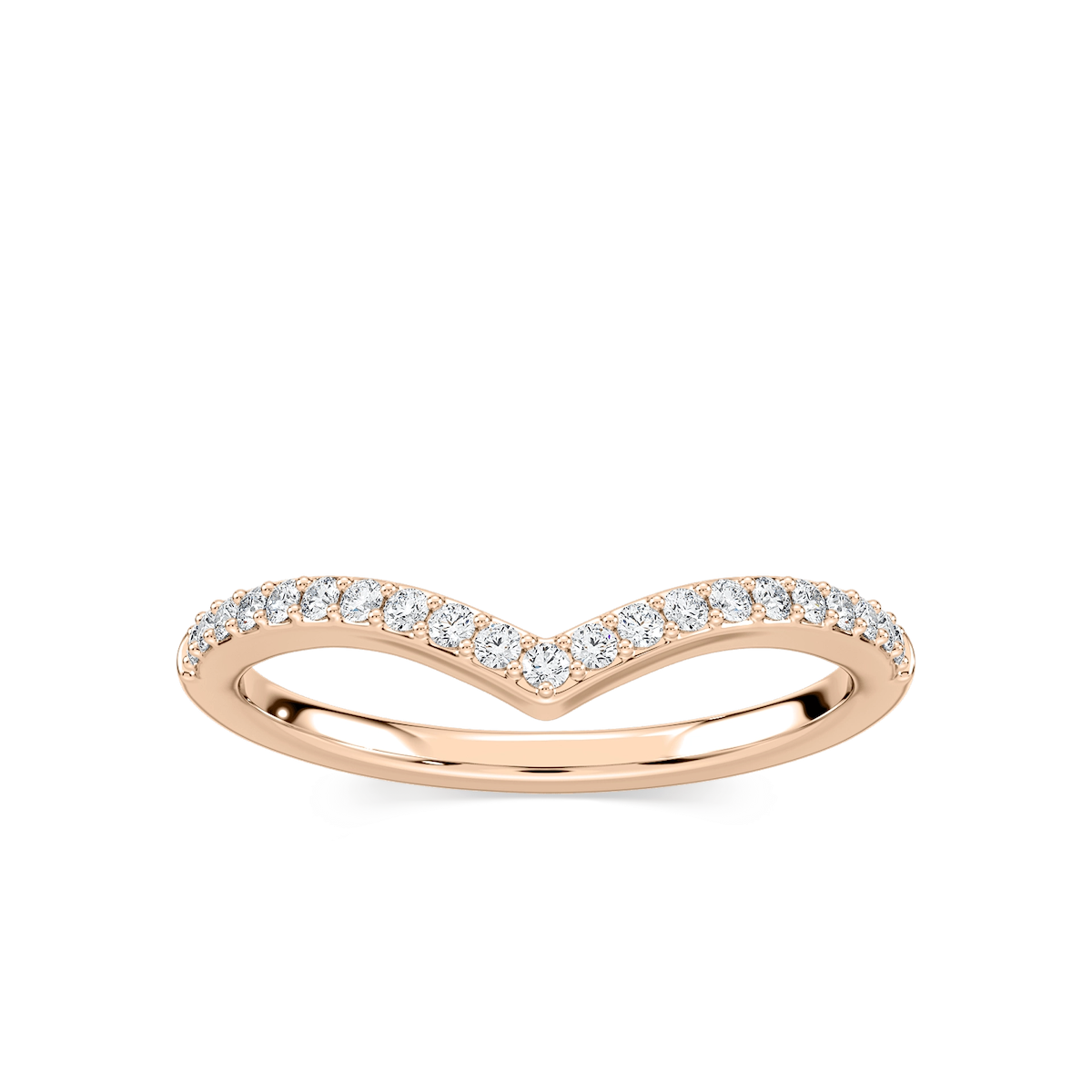 Lyla 1/6 ctw Round Lab Grown Diamond Chevron Curved Band