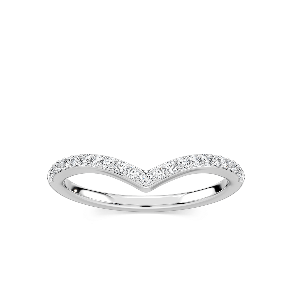 Lyla 1/6 ctw Round Lab Grown Diamond Chevron Curved Band