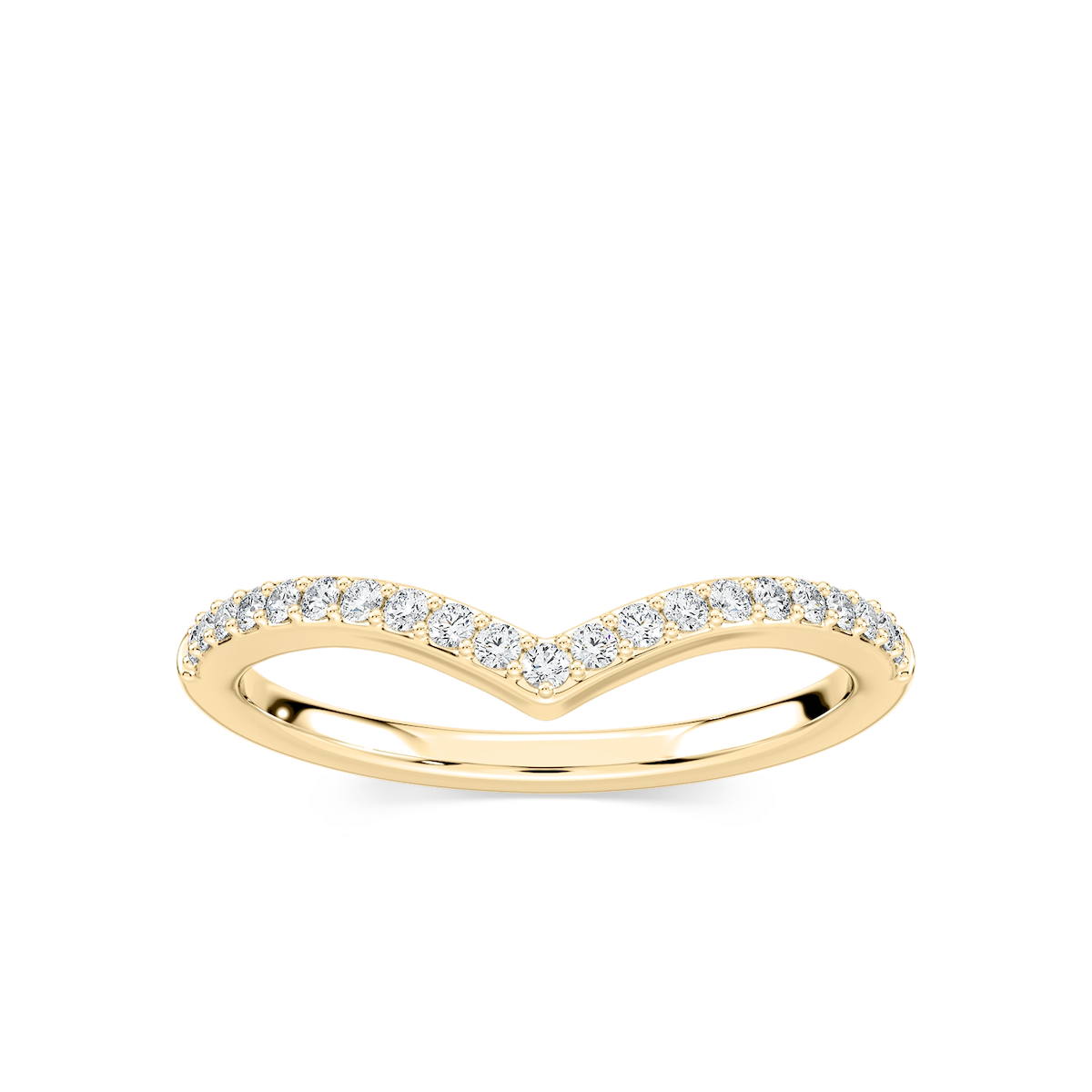 Lyla 1/6 ctw Round Lab Grown Diamond Chevron Curved Band