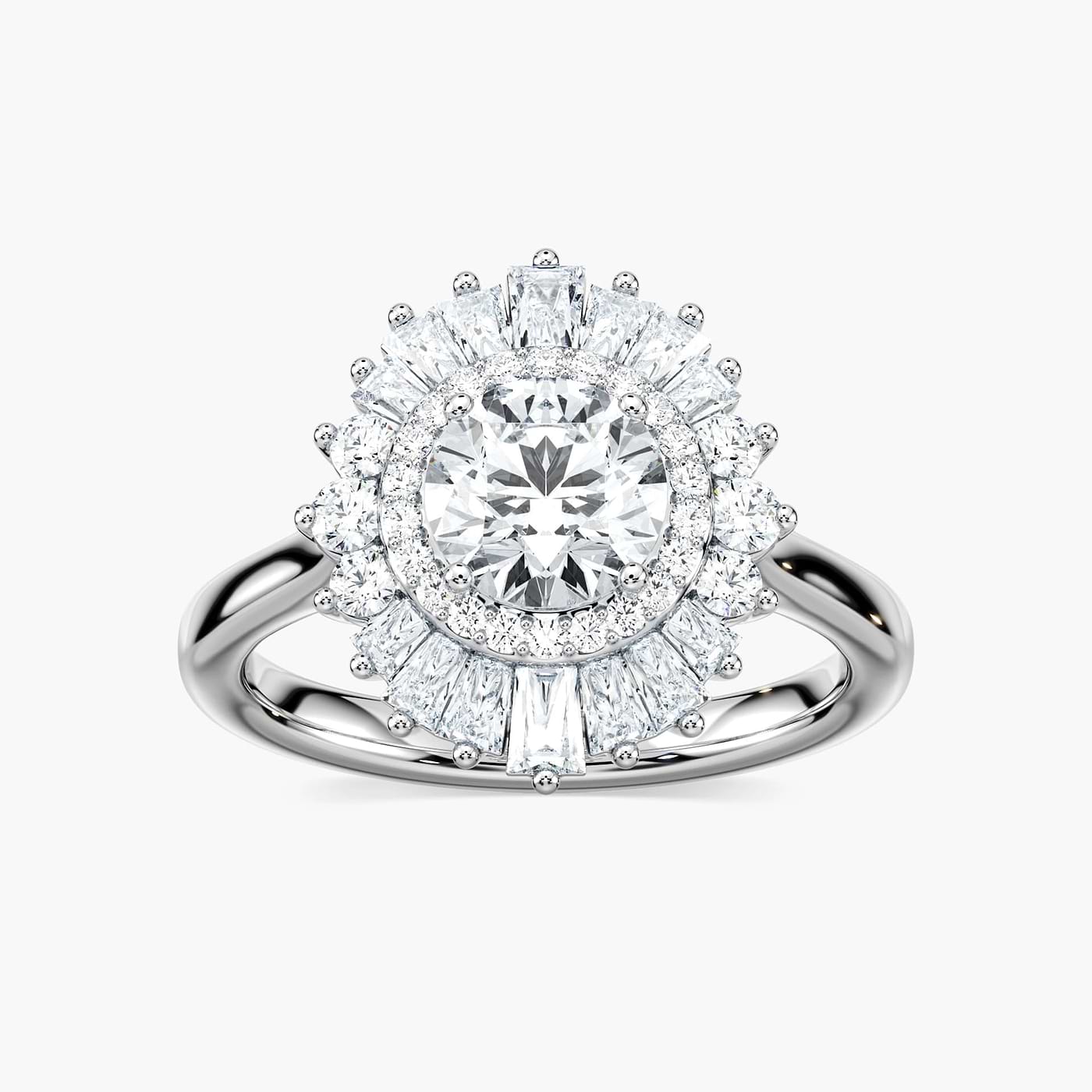Delphine Round Lab Grown Diamond Ornate Vintage Double Halo Engagement Ring