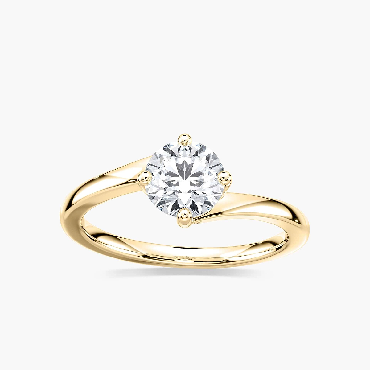 Kayla Round Lab Grown Diamond Four Prong Bypass Solitaire Engagement Ring