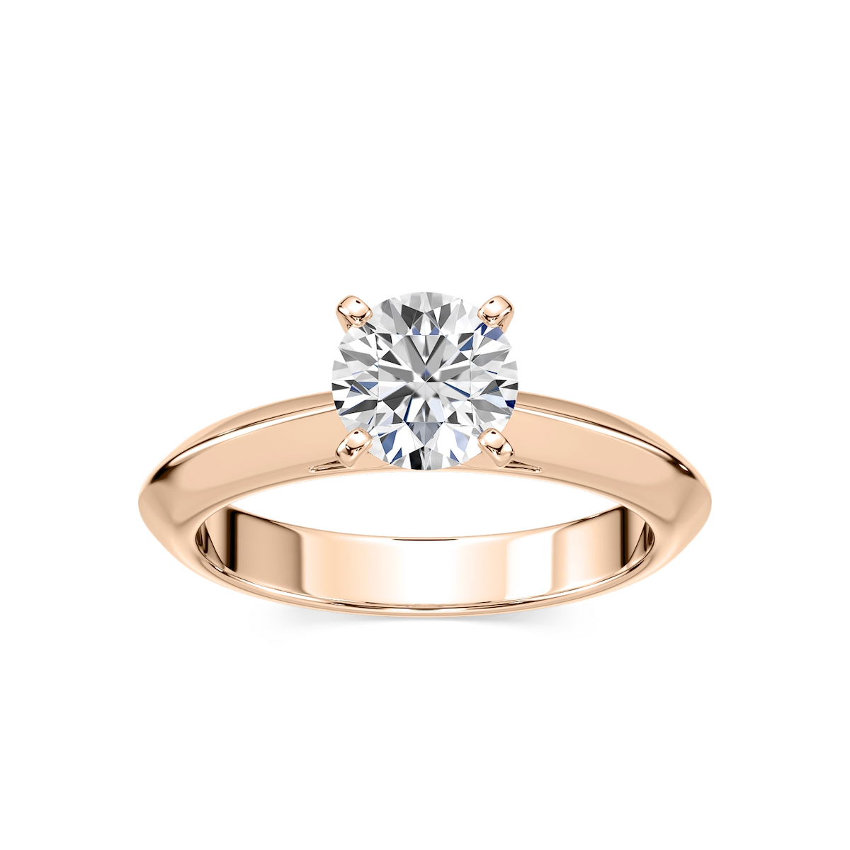 Demi Lab Grown Diamond Knife Edge Cathedral Solitaire Engagement Ring