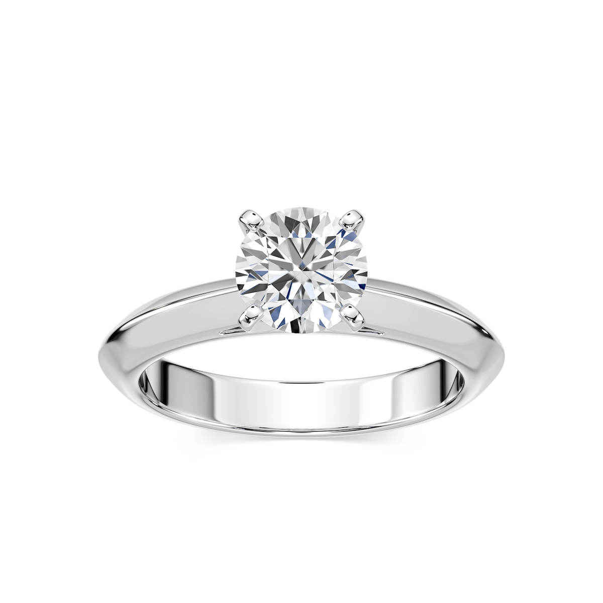Demi Lab Grown Diamond Knife Edge Cathedral Solitaire Engagement Ring